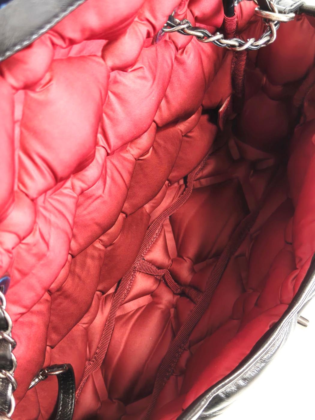 CHANEL シャネル バブルキルト Wチェーンショルダー 23番台 ブラック 管理番号：11565