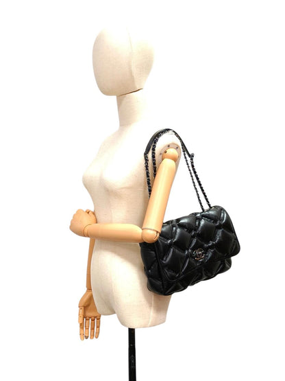 CHANEL シャネル バブルキルト Wチェーンショルダー 23番台 ブラック 管理番号：11565
