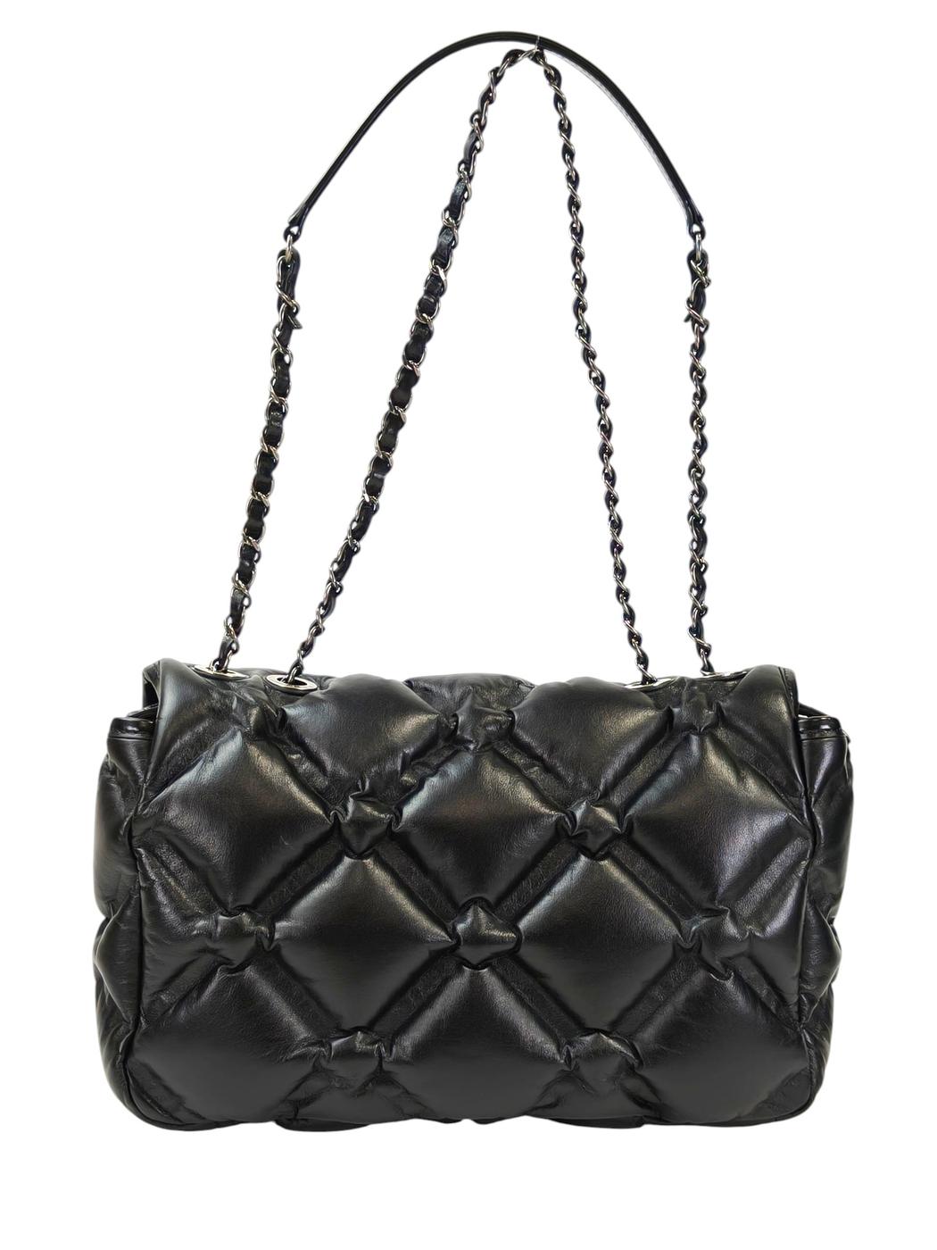 CHANEL シャネル バブルキルト Wチェーンショルダー 23番台 ブラック 管理番号：11565