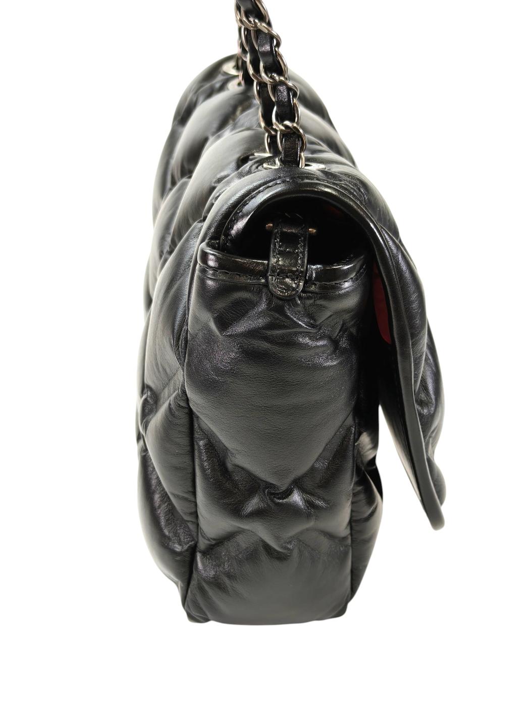 CHANEL シャネル バブルキルト Wチェーンショルダー 23番台 ブラック 管理番号：11565