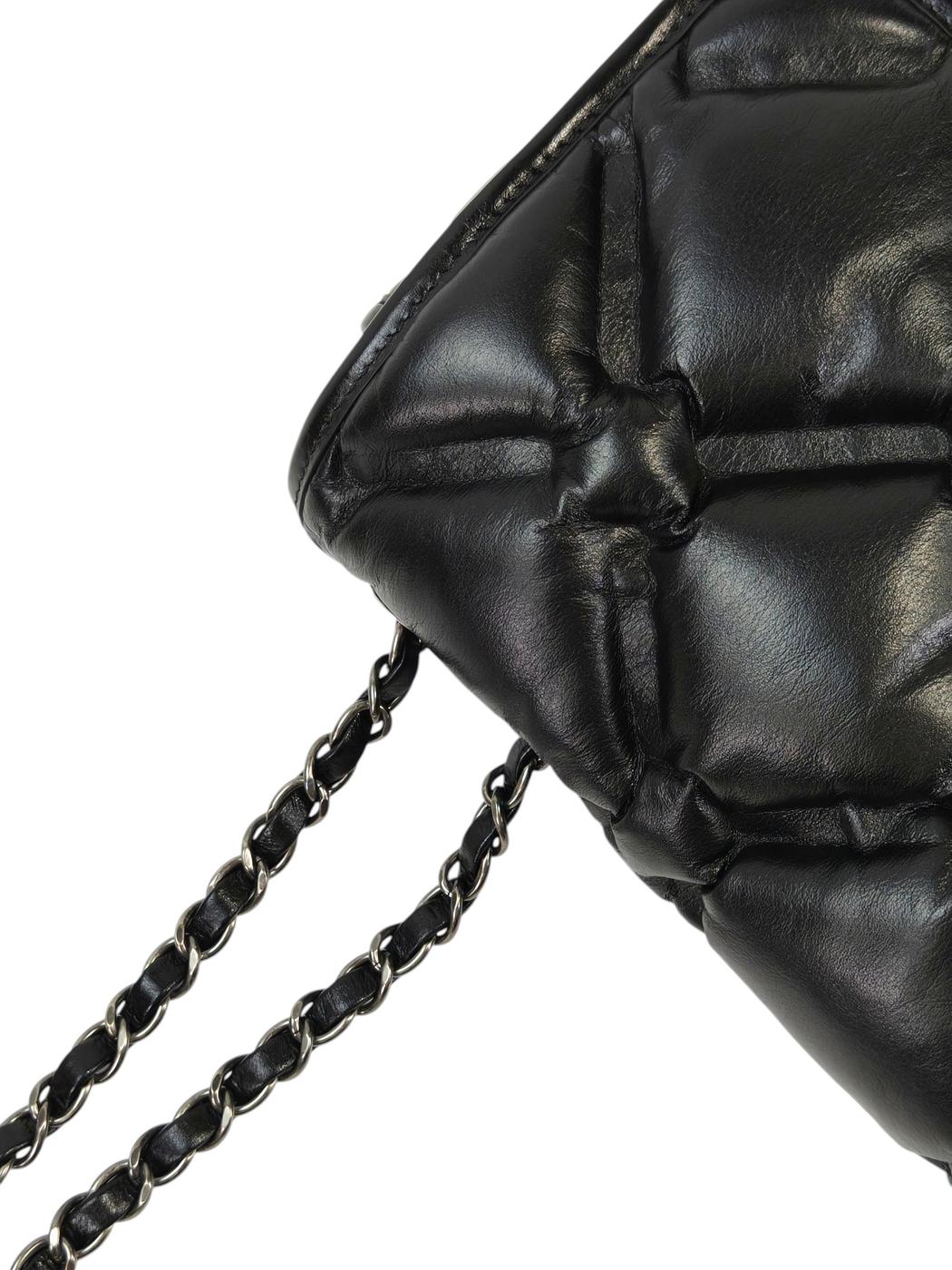 CHANEL シャネル バブルキルト Wチェーンショルダー 23番台 ブラック 管理番号：11565