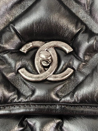 CHANEL シャネル バブルキルト Wチェーンショルダー 23番台 ブラック 管理番号：11565
