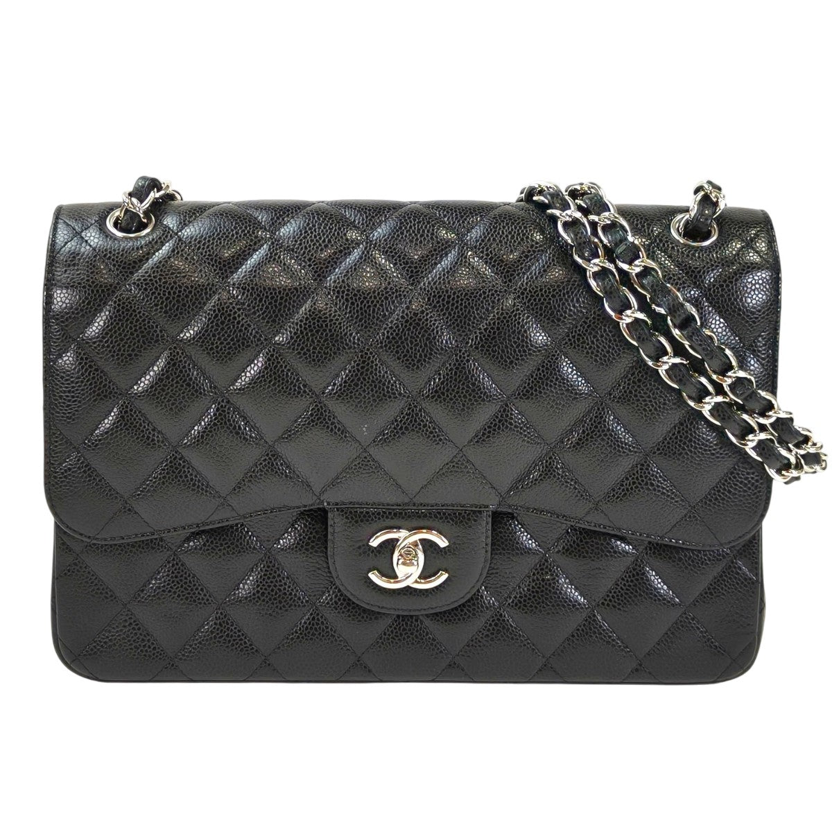 CHANEL シャネル マトラッセ30 シルバーチェーン 24番台 ショルダーバッグ ブラック 管理番号：11574