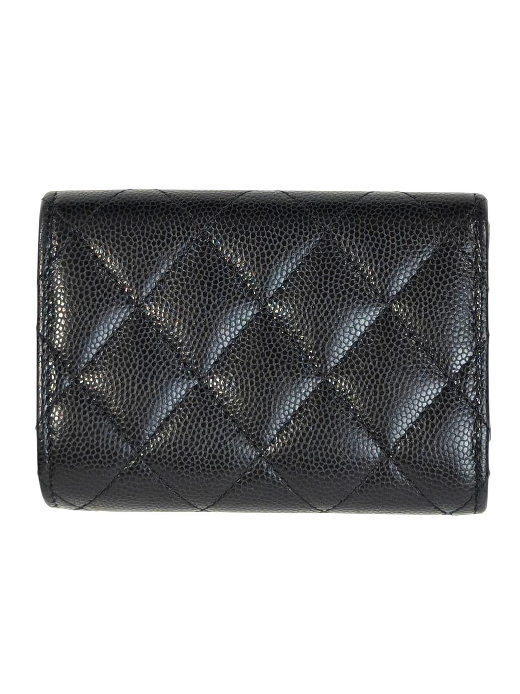 CHANEL シャネル マトラッセ ココマーク 三つ折り財布 ブラック 管理