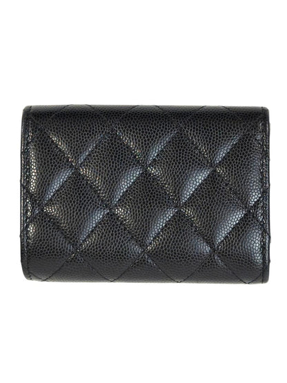 CHANEL シャネル マトラッセ ココマーク 三つ折り財布 ブラック 管理番号：11579