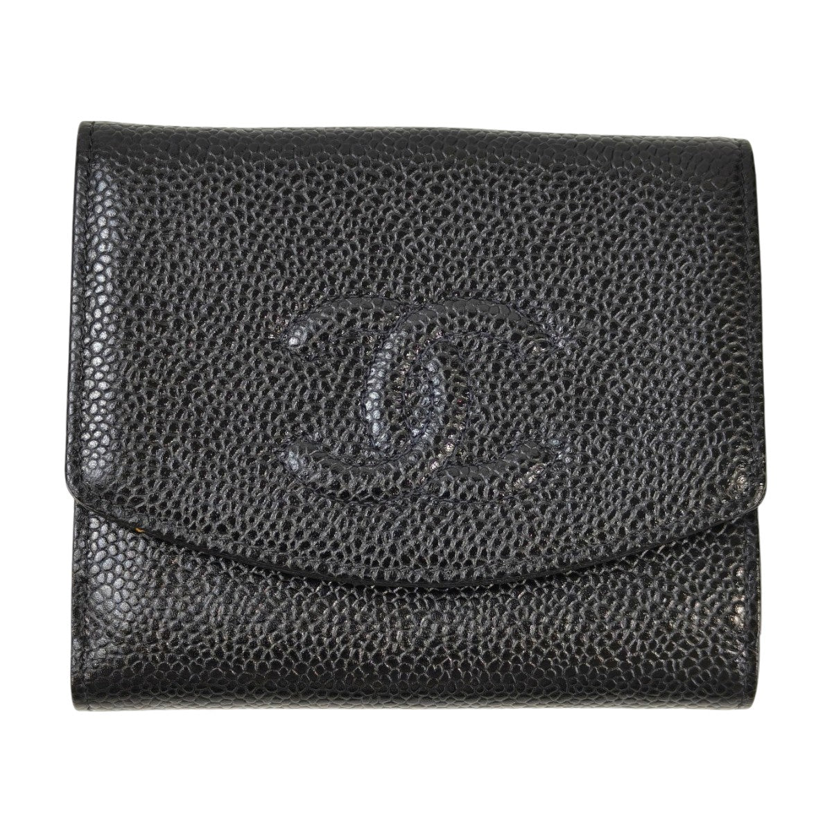 CHANEL シャネル ココマーク 二つ折り財布 ブラック 管理番号：11580