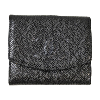 CHANEL シャネル ココマーク 二つ折り財布 ブラック 管理番号：11580