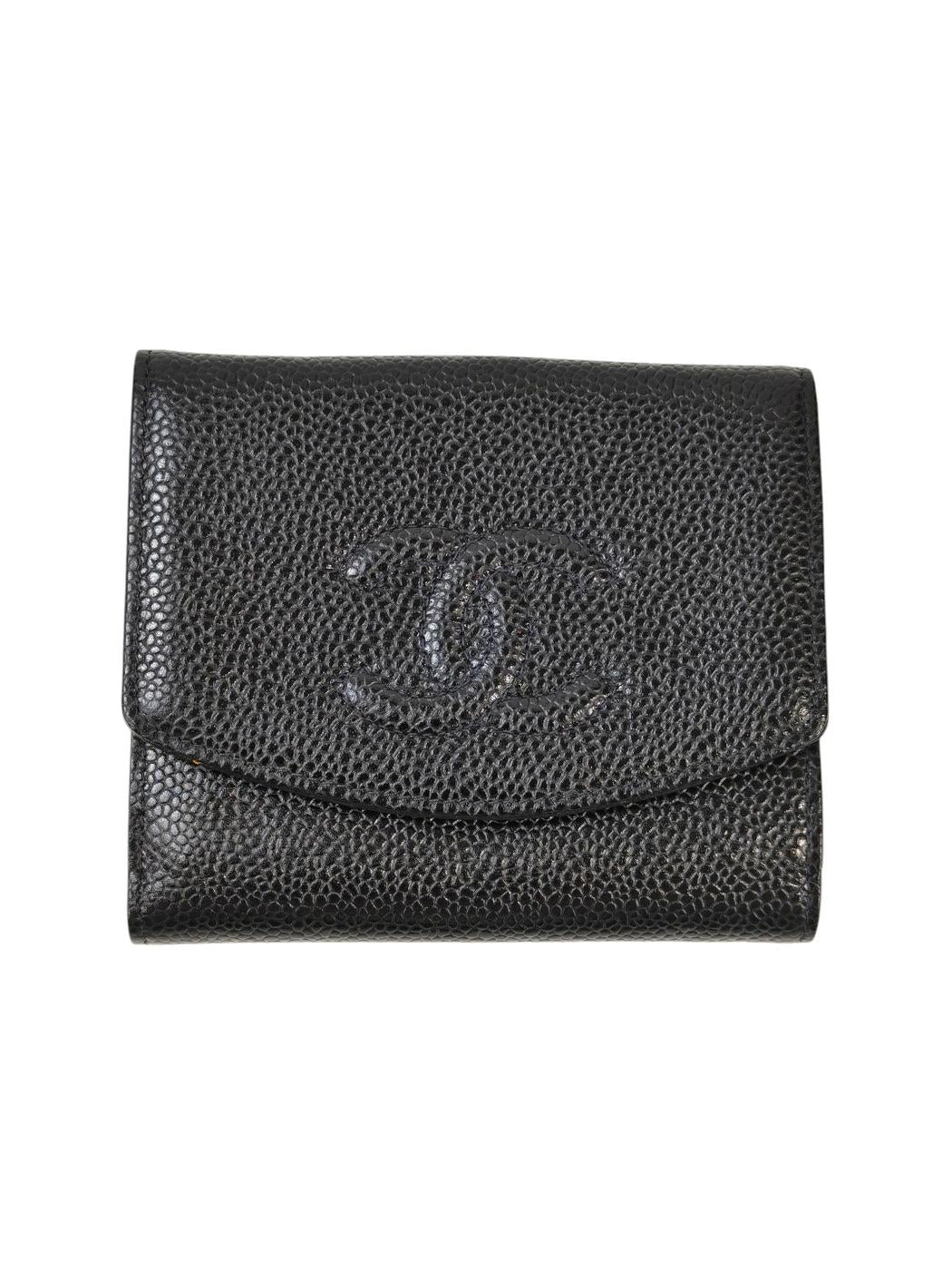 CHANEL シャネル ココマーク 二つ折り財布 ブラック 管理番号：11580