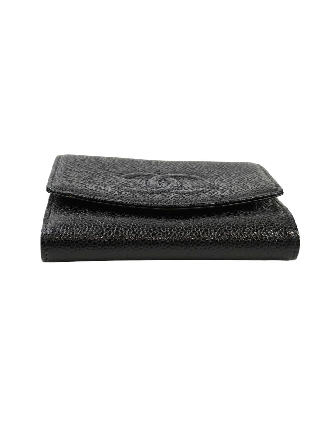 CHANEL シャネル ココマーク 二つ折り財布 ブラック 管理番号：11580