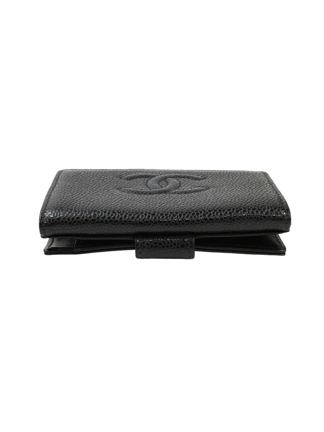 CHANEL シャネル ココマーク 二つ折り財布 ブラック 管理番号：11580