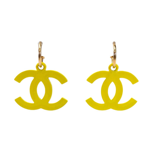 CHANEL シャネル ココマーク 03S刻印 フープピアス イエロー 管理番号：11591