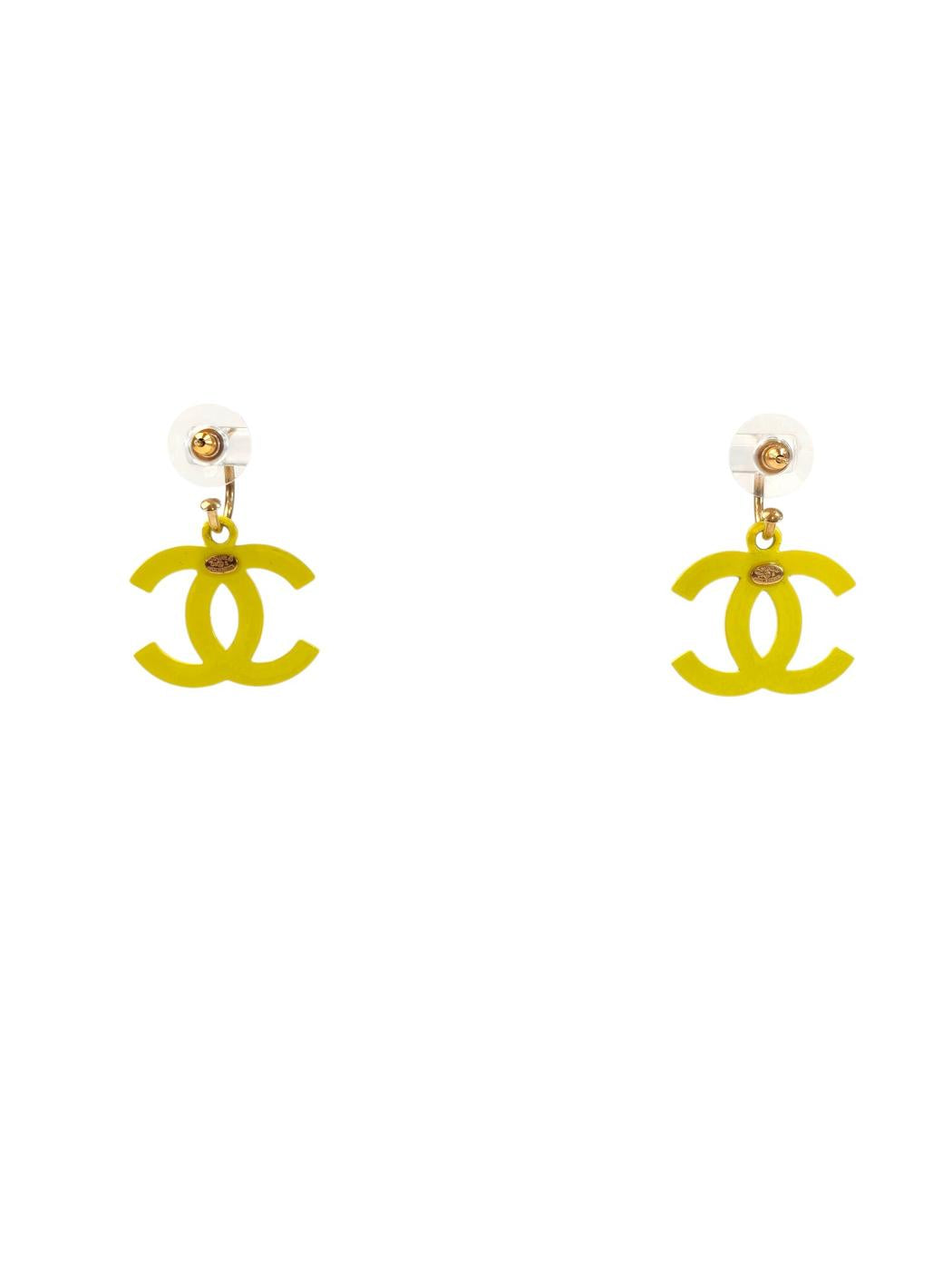 CHANEL シャネル ココマーク 03S刻印 フープピアス イエロー 管理番号