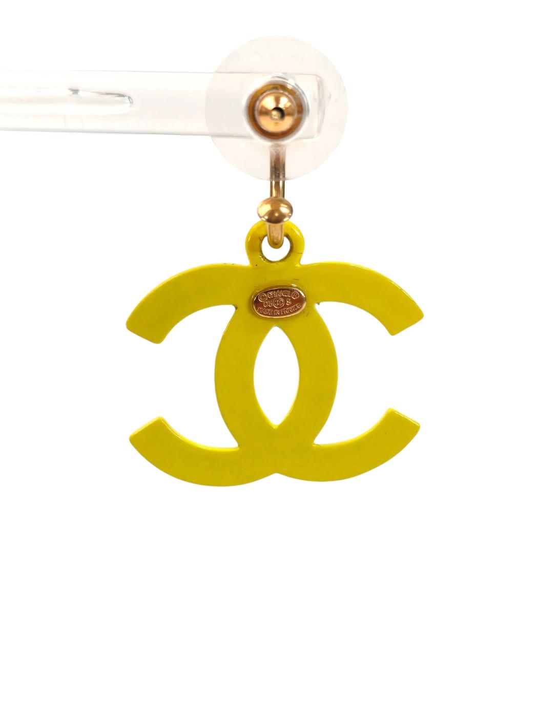 CHANEL シャネル ココマーク 03S刻印 フープピアス イエロー 管理番号：11591