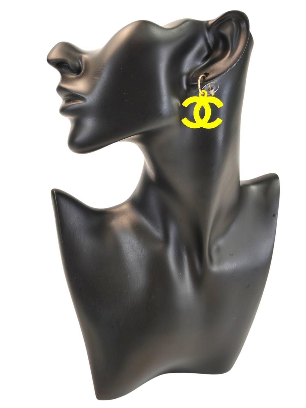 CHANEL シャネル ココマーク 03S刻印 フープピアス イエロー 管理番号：11591