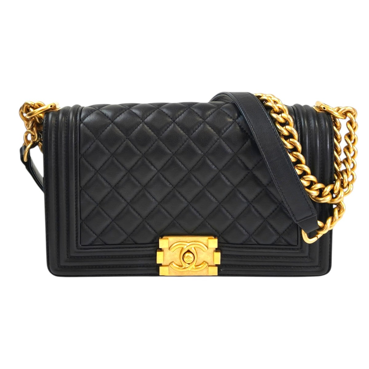 CHANEL シャネル ボーイシャネル 2002年製 ショルダーバッグ ブラック  管理番号：11597