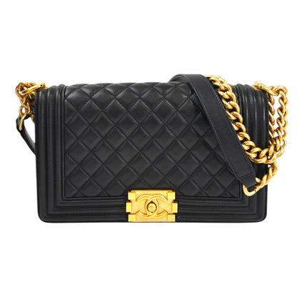 CHANEL シャネル ボーイシャネル 2002年製 ショルダーバッグ ブラック  管理番号：11597