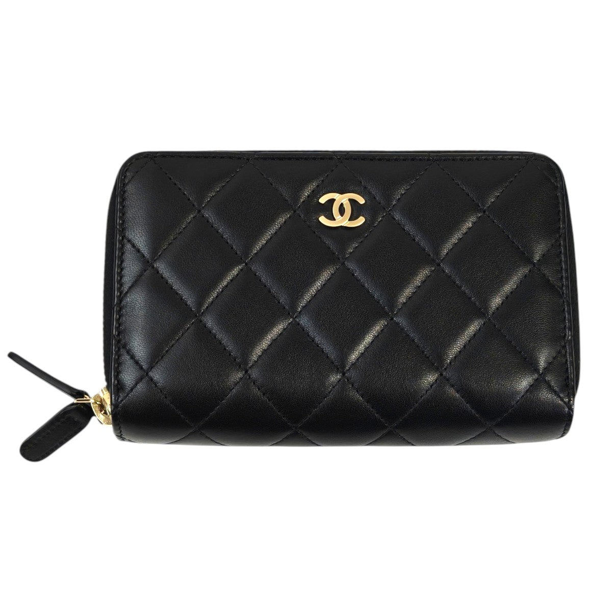 CHANEL シャネル ココマーク マトラッセ Wジップ コンパクト財布 ブラック 管理番号：11601