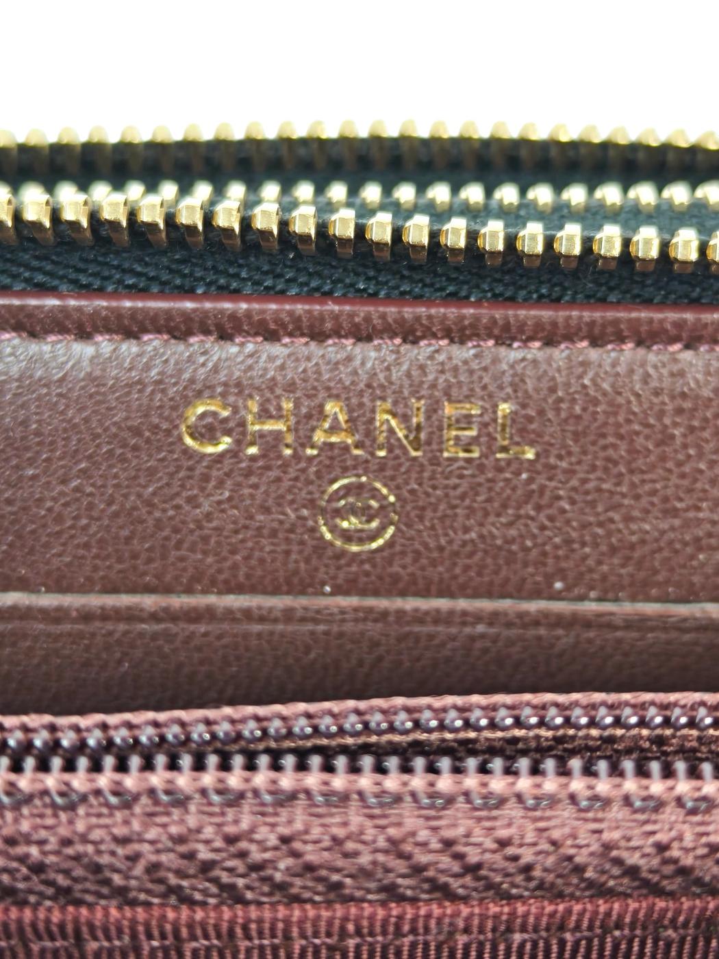 CHANEL シャネル ココマーク マトラッセ Wジップ コンパクト財布 ブラック 管理番号：11601