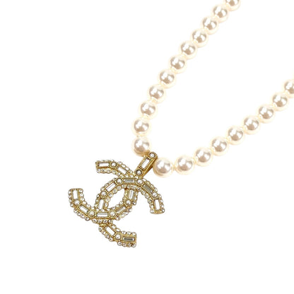 CHANEL シャネル ココマーク 2002年製 フェイクパール ネックレス ゴールド 管理番号：11612