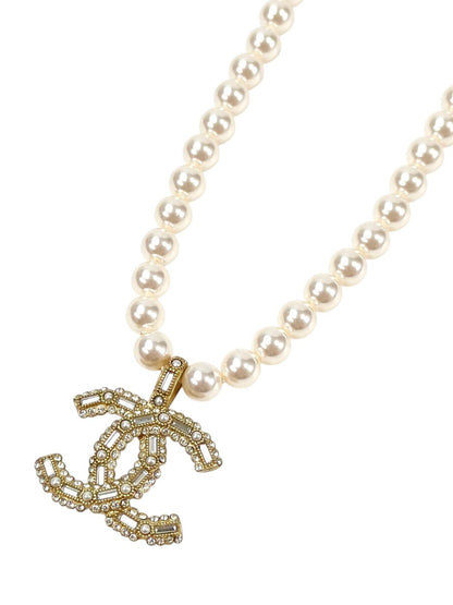 CHANEL シャネル ココマーク 2002年製 フェイクパール ネックレス ゴールド 管理番号：11612
