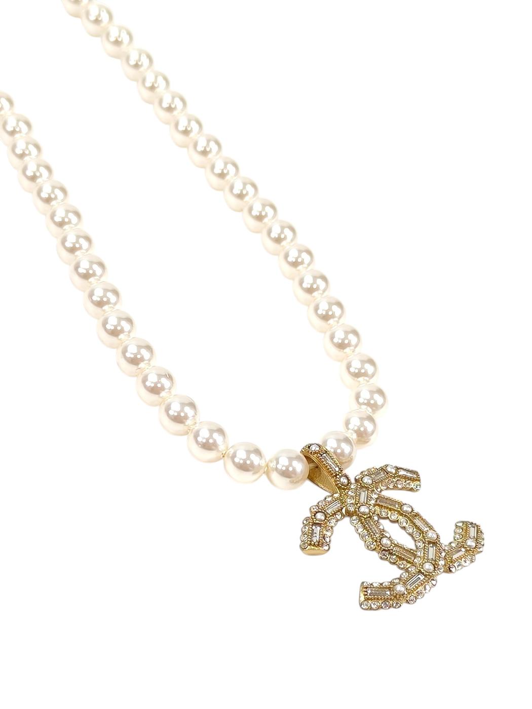 CHANEL シャネル ココマーク 2002年製 フェイクパール ネックレス ゴールド 管理番号：11612