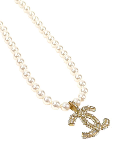 CHANEL シャネル ココマーク 2002年製 フェイクパール ネックレス ゴールド 管理番号：11612