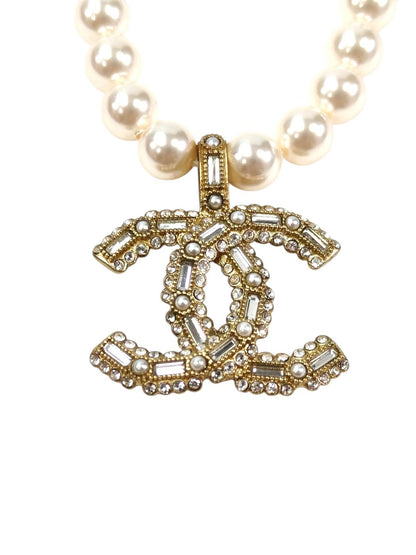CHANEL シャネル ココマーク 2002年製 フェイクパール ネックレス ゴールド 管理番号：11612