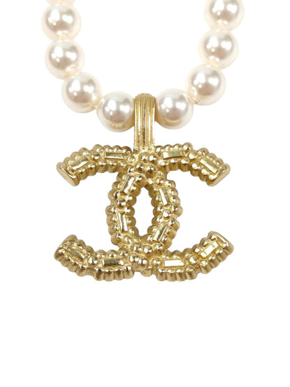 CHANEL シャネル ココマーク 2002年製 フェイクパール ネックレス ゴールド 管理番号：11612