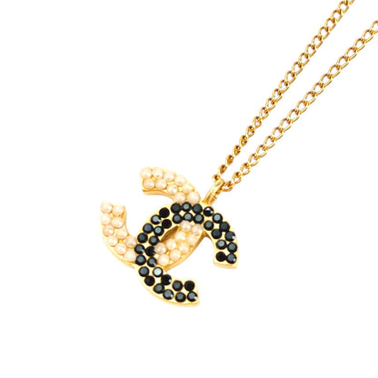 CHANEL シャネル ココマーク ラインストーン コメ有 2003年製 ネックレス ゴールド 管理番号：11613