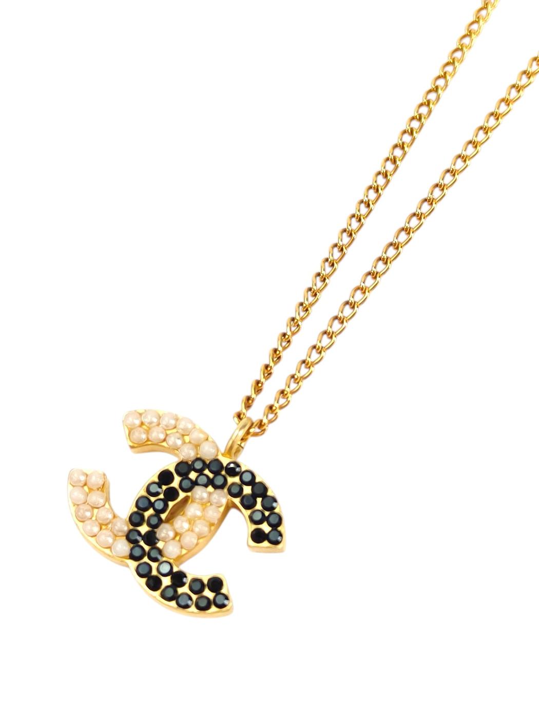CHANEL シャネル ココマーク ラインストーン コメ有 2003年製 ネックレス ゴールド 管理番号：11613