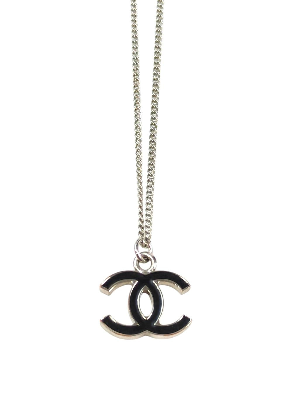 CHANEL シャネル ココマーク ペンダント 2006年製 ネックレス ブラック×シルバー 管理番号：11617