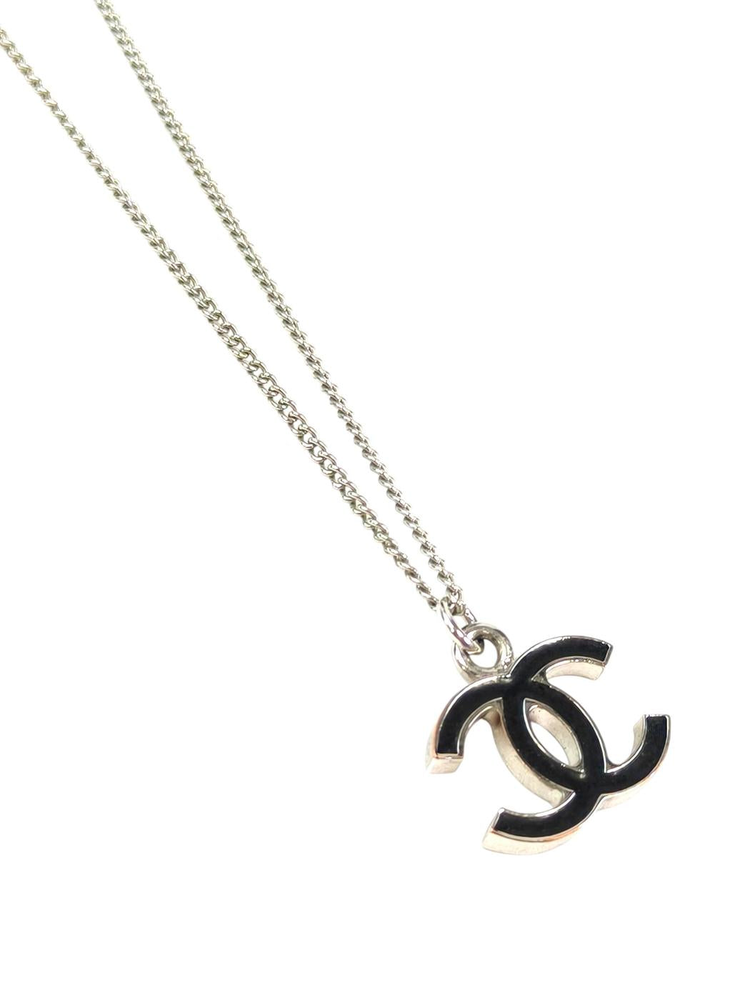 CHANEL シャネル ココマーク ペンダント 2006年製 ネックレス ブラック×シルバー 管理番号：11617
