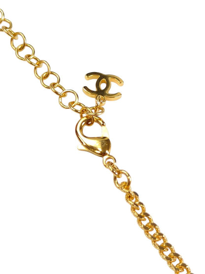 CHANEL シャネル ラウンド ラインストーン ココマーク ネックレス ゴールド 管理番号：11618