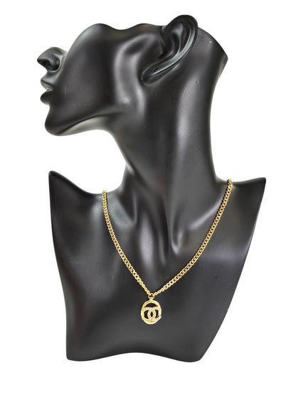 CHANEL シャネル ラウンド ラインストーン ココマーク ネックレス ゴールド 管理番号：11618