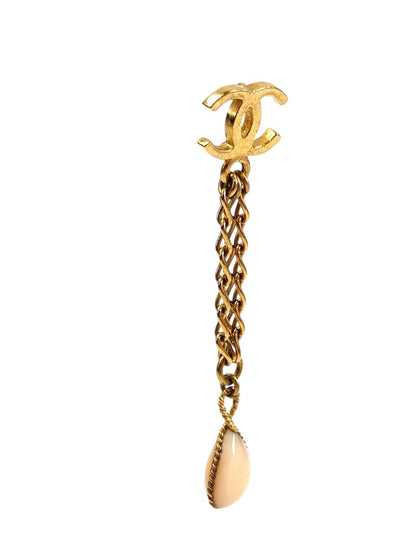 CHANEL シャネル ココマーク スイング チェーン ドロップ 2003年製 ピアス ゴールド 管理番号：11633