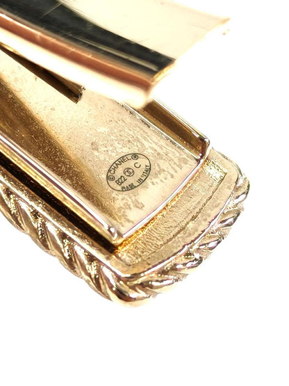 CHANEL シャネル ココマーク 2022年製 ラインストーン フェイクパール バレッタ ゴールド 管理番号：11636