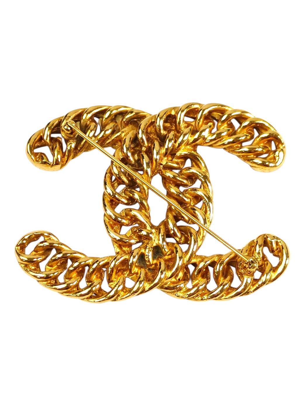 CHANEL シャネル チェーンココマーク 1980年代製 ブローチ ゴールド 管理番号：11637