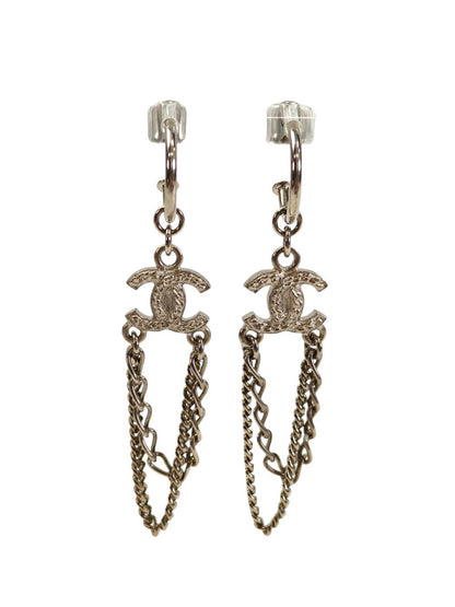 CHANEL シャネル ココマーク スイング チェーン ピアス コメ有 ピアス シルバー 管理番号：11648