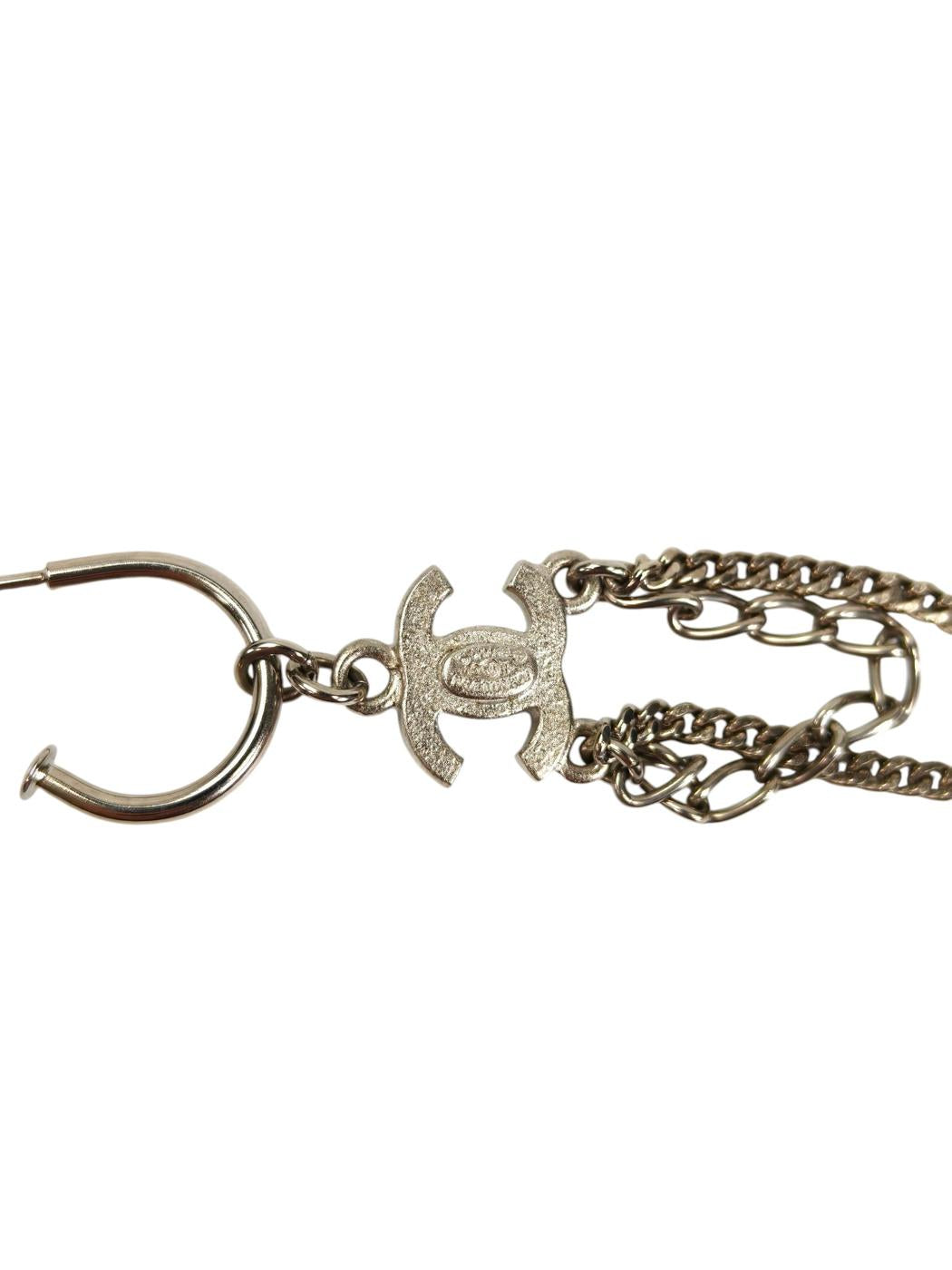 CHANEL シャネル ココマーク スイング チェーン ピアス コメ有 ピアス シルバー 管理番号：11648