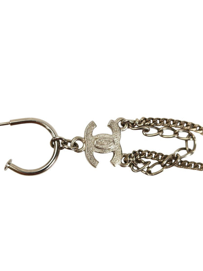 CHANEL シャネル ココマーク スイング チェーン ピアス コメ有 ピアス シルバー 管理番号：11648