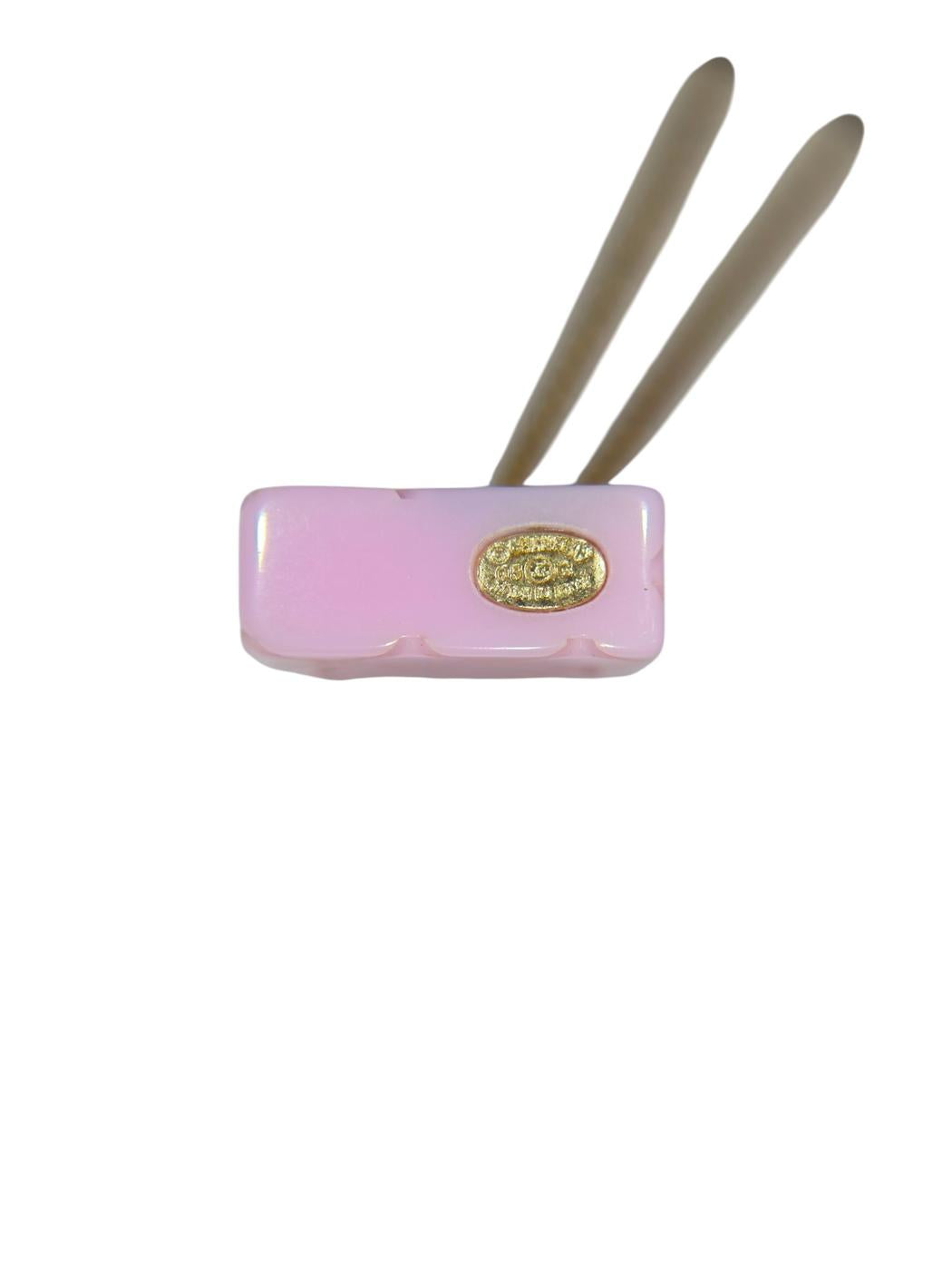 CHANEL シャネル カンボンライン ココマーク スクエア 2005年製 ネックレス ピンク 管理番号：11649