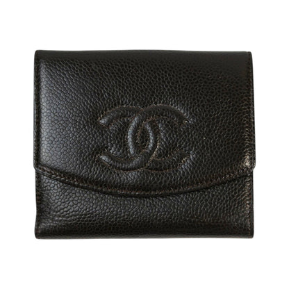 CHANEL シャネル ココマーク Wホック 11番台 二つ折り財布 ブラウン 管理番号：11666