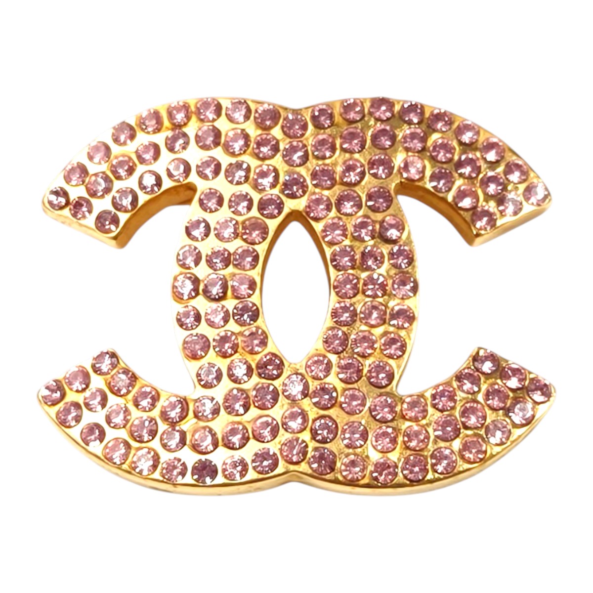CHANEL シャネル ココマーク 2002年製 ピンクラインストーン ブローチ  管理番号：11670