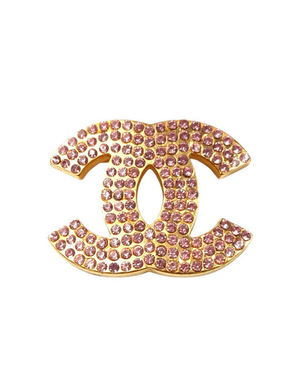 CHANEL シャネル ココマーク 2002年製 ピンクラインストーン ブローチ  管理番号：11670