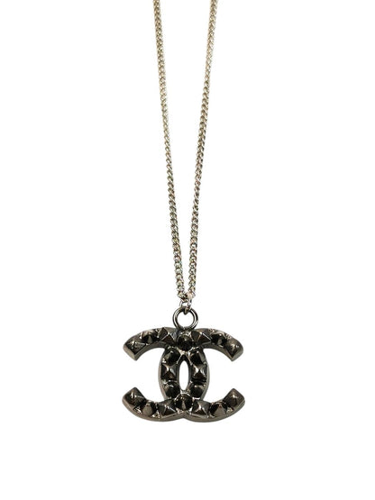 CHANEL Coco Mark 2003 Necklace with Comment Black Management number: 11676