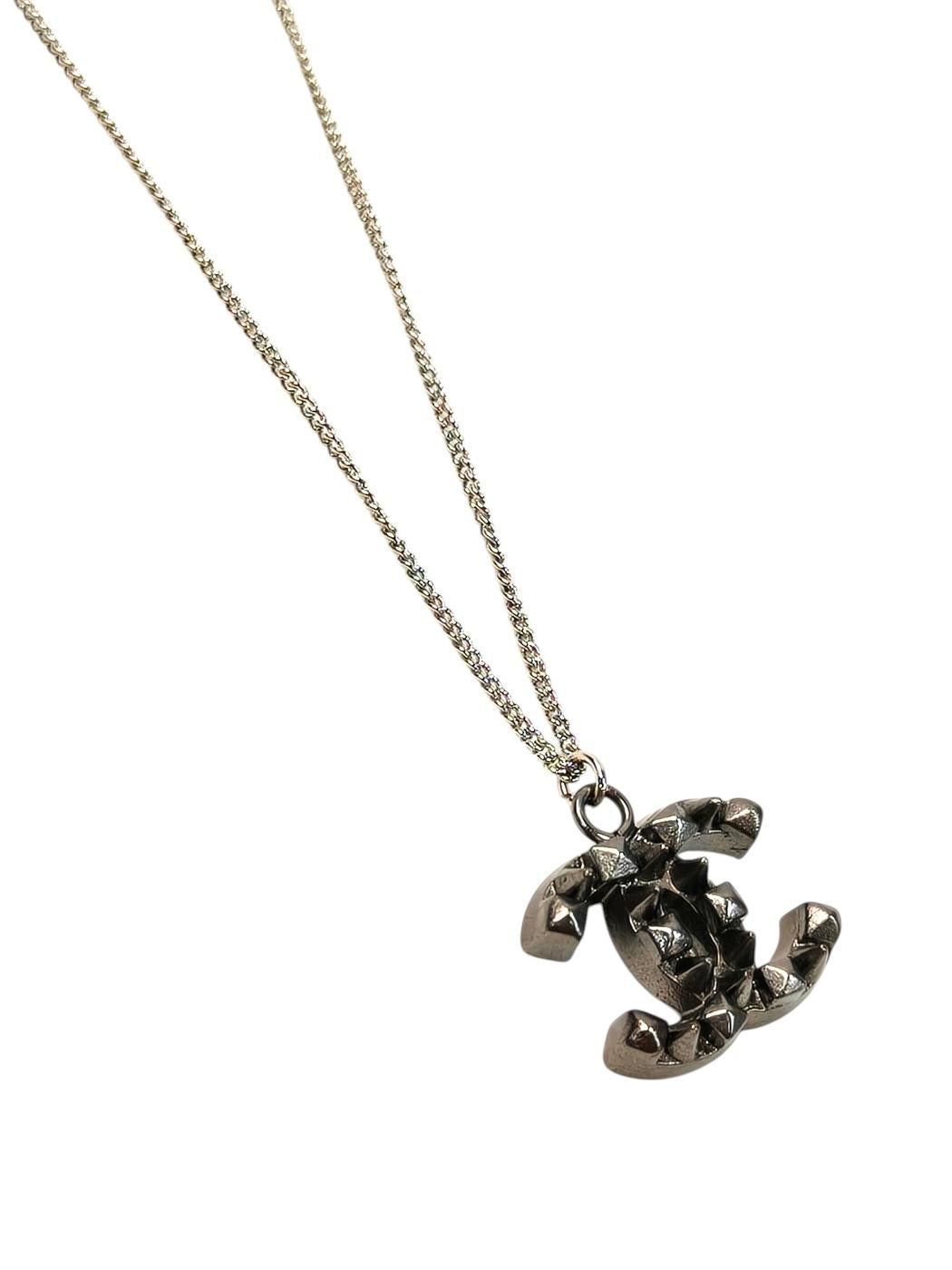 CHANEL Coco Mark 2003 Necklace with Comment Black Management number: 11676