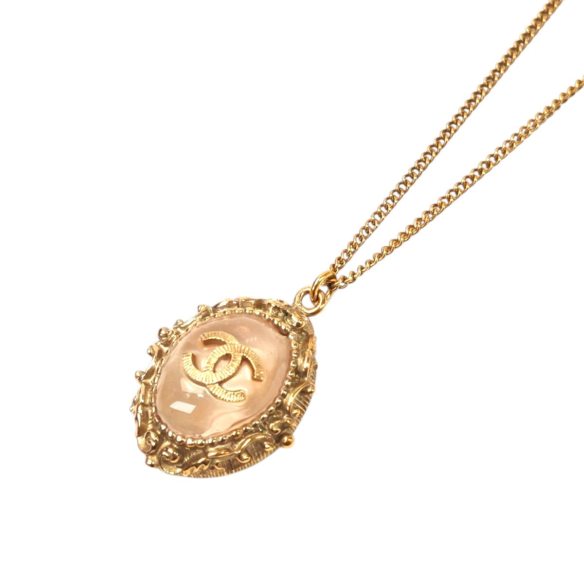CHANEL シャネル ココマーク オーバル ペンダント 2013年製 コメ有 ネックレス ゴールド 管理番号：11677
