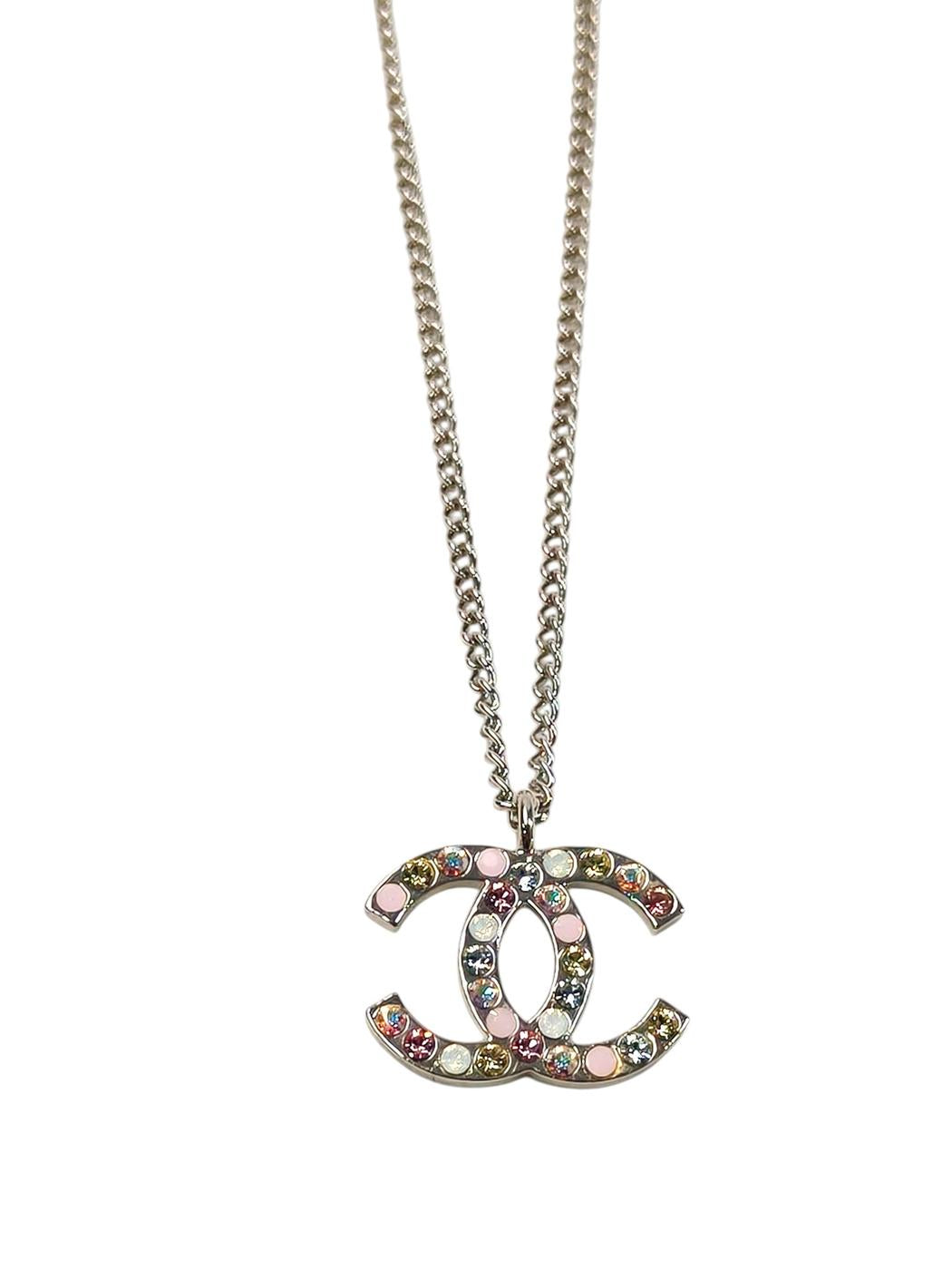 CHANEL シャネル ココマーク カラーストーン 2007年製 ネックレス シルバー 管理番号：11678