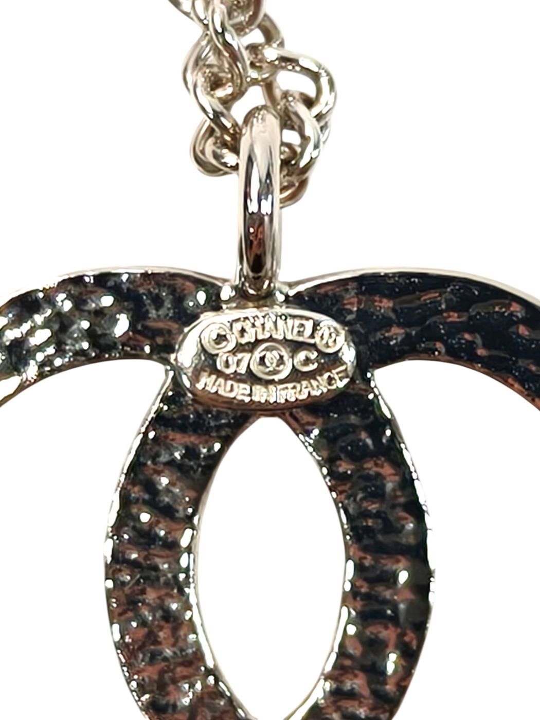 CHANEL シャネル ココマーク カラーストーン 2007年製 ネックレス シルバー 管理番号：11678