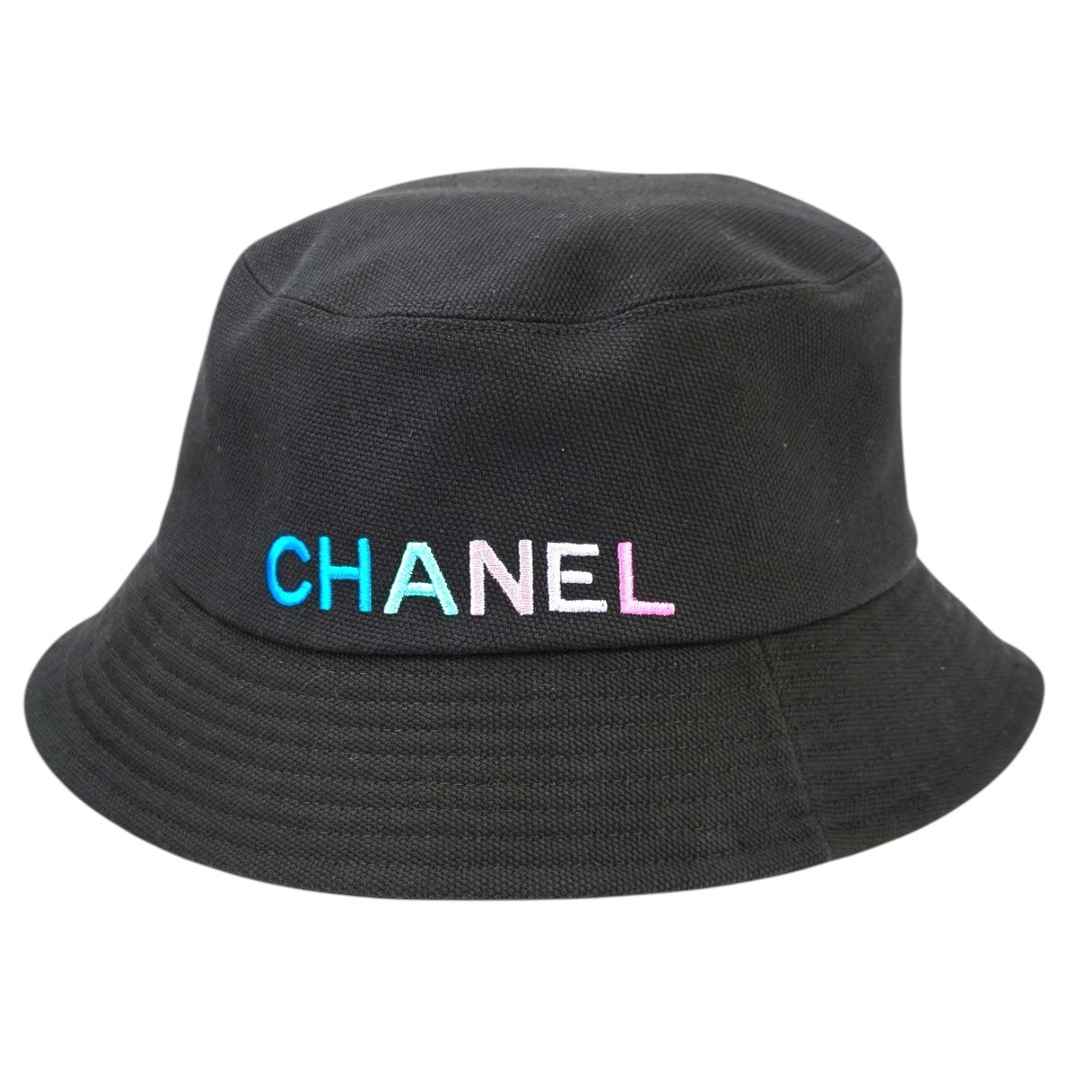 CHANEL シャネル ロゴ刺繍 バケットハット ブラック 管理番号：11680